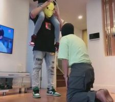 【暴力美学】骑肩脚耳光/库里丝腾空跳踩 bf11234